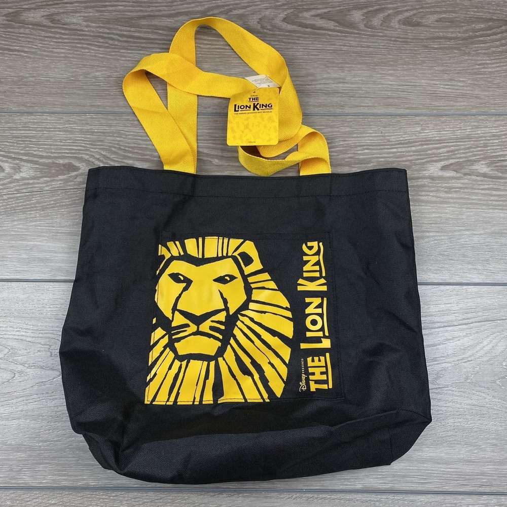 The Lion King Musical Tote Bag Black Yellow New 16"x13"
